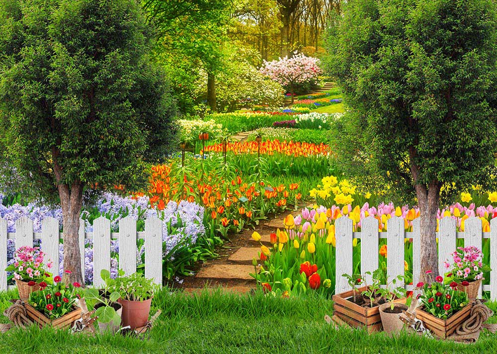 Avezano Spring Garden Photography Backdrop-AVEZANO