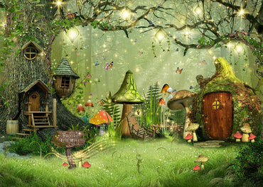 Avezano Spring Mushroom Forest 2 pcs Set Backdrop