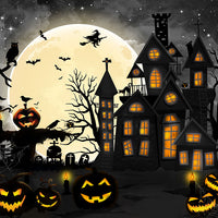 Avezano Witch'S Castle Gray Sky Halloween Backdrop for Photography-AVEZANO