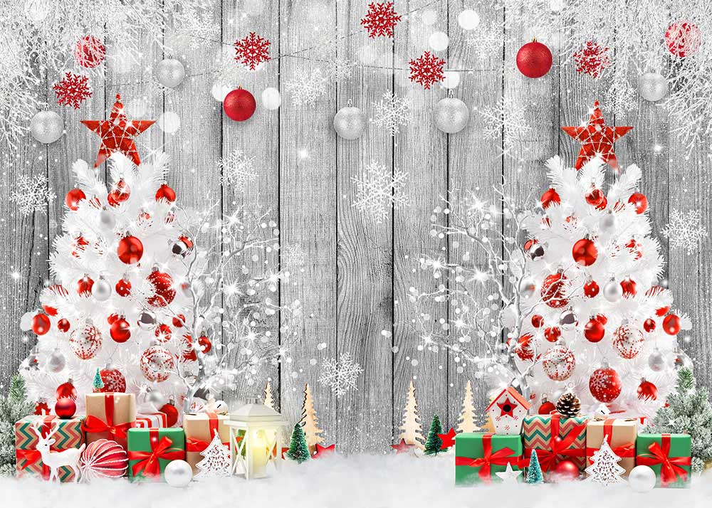 Avezano White Christmas Tree Photography Backdrop-AVEZANO