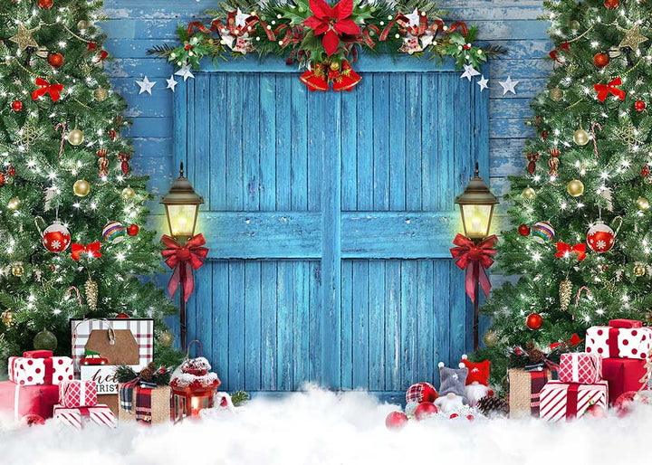 Avezano Christmas Blue Chalet Photography Background-AVEZANO