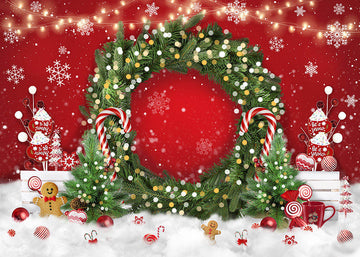 Avezano Christmas Wreath Photography Backdrop-AVEZANO