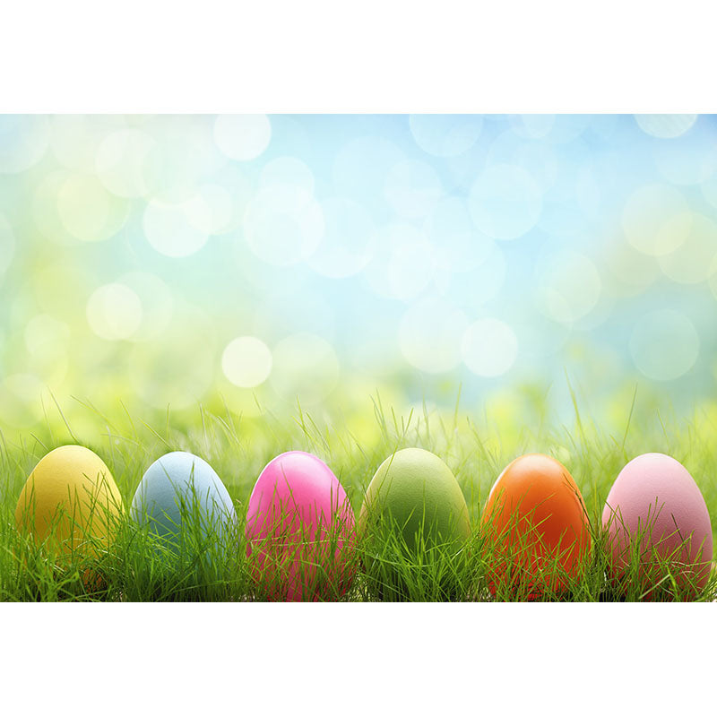 Avezano Easter Eggs On The Grass Photography Backdrop For Easter-AVEZANO