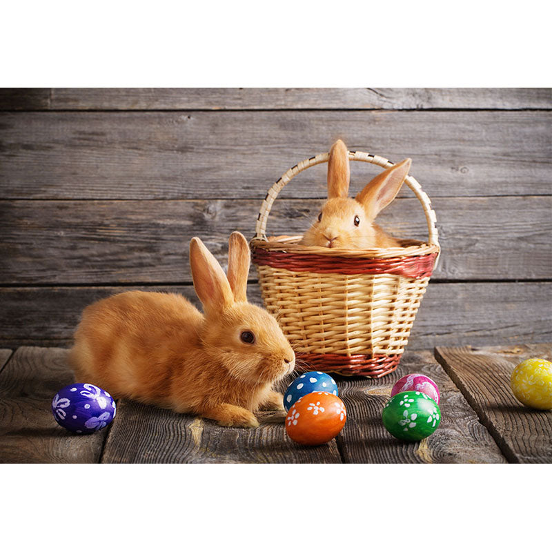 Avezano Easter Eggs And Bunnies Photography Backdrop For Easter-AVEZANO
