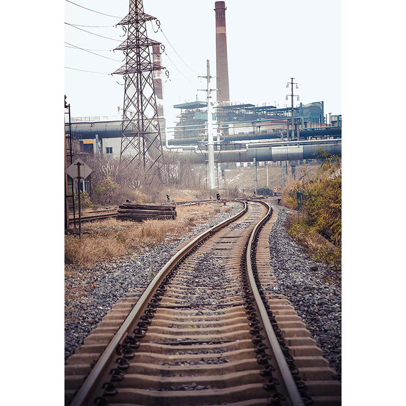 Avezano Railroad Track And Factory Architecture Backdrop For Portrait Photography-AVEZANO