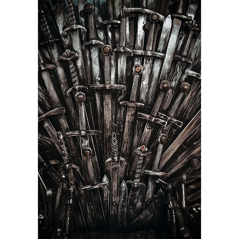 Avezano Throne With Iron Swords Abstract Texture Backdrop For Photography