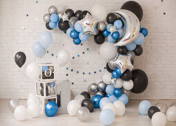 Avezano Moon And Star Balloons Decoration Backdrop For Photography-AVEZANO