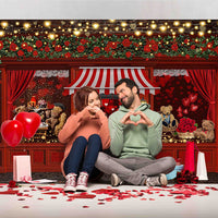 Avezano Red Rose Shop Valentine'S Day Photography Backdrop