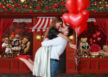 Avezano Red Rose Shop Valentine'S Day Photography Backdrop-AVEZANO
