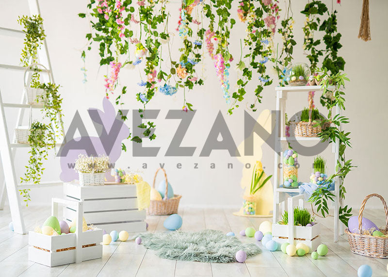 Avezano Easter Hanging Rattan Photography Backdrop-AVEZANO