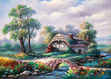 Avezano Country House Oil Painting Photography Background-AVEZANO