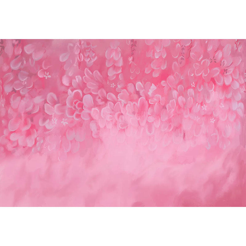 Avezano Pink Artistic Hand Painted Flowers Photography Backdrop-AVEZANO