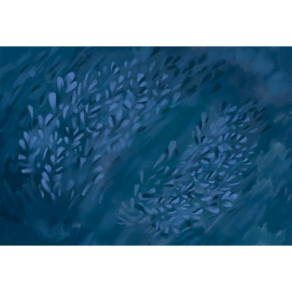 Avezano Blue Art Handpainted Floral Backdrop For Photography-AVEZANO