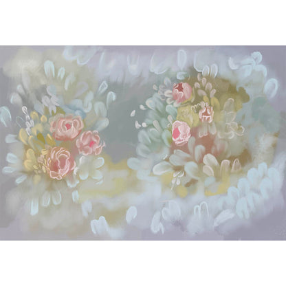 Avezano Light Color Handpainted Floral Backdrop For Photography-AVEZANO