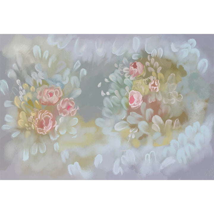 Avezano Light Color Handpainted Floral Backdrop For Photography-AVEZANO