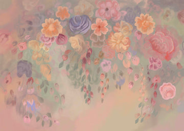 Avezano Colourful Fine Art Handpainted Floral Backdrop For Photography-AVEZANO