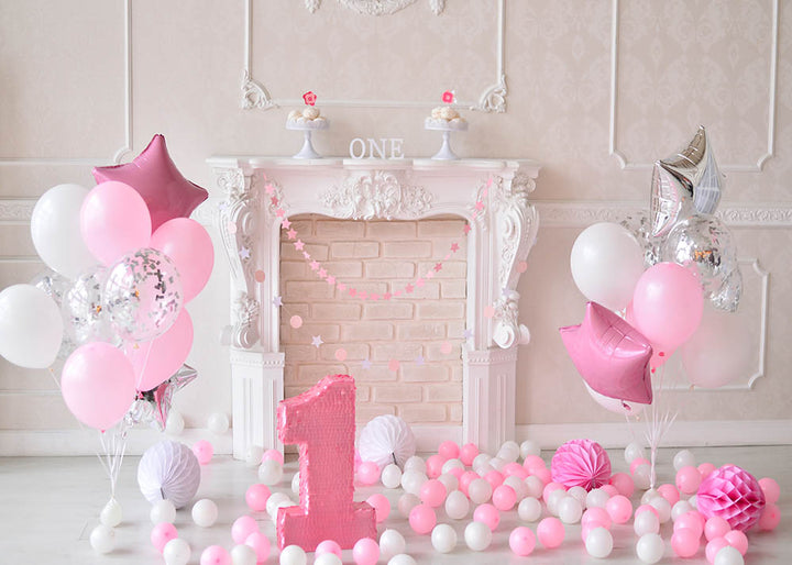 Avezano Pink Balloon 1St Birthday Photography Backdrop-AVEZANO