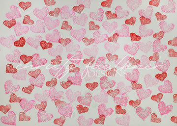 Avezano Pink & Red Love Pattern Photography Backdrop Designed By Christy Faulkner-AVEZANO