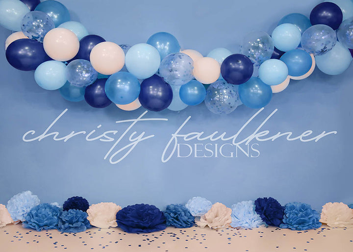 Avezano Blue Balloons Photography Backdrop Designed By Christy Faulkner-AVEZANO