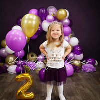 Avezano Purple & Gold Balloon Arch Photography Backdrop Designed By Christy Faulkner