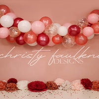 Avezano Rose Gold & Burgundy Balloon Arch Photography Backdrop Designed By Christy Faulkner
