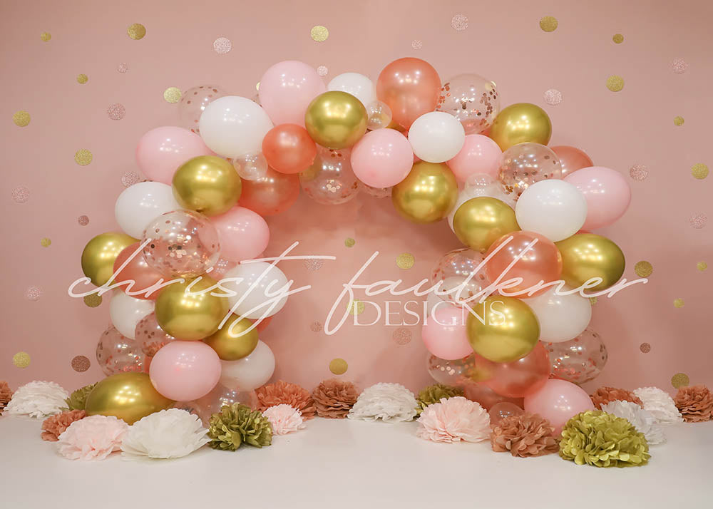 Avezano Rose Gold Balloon Arch Photography Backdrop Designed By Christy Faulkner