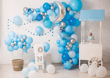 Avezano Blue Balloons Cakesmash Backdrop For Photography-AVEZANO