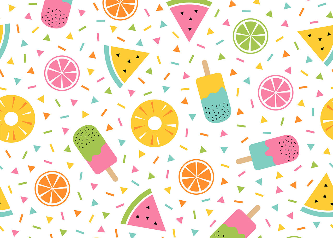 Avezano Ice Cream Fruit Pattern Backdrop For Photography-AVEZANO