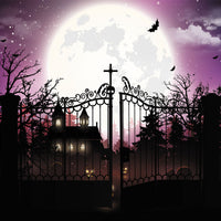 Avezano Full Moon Night Halloween Backdrop for Photography-AVEZANO