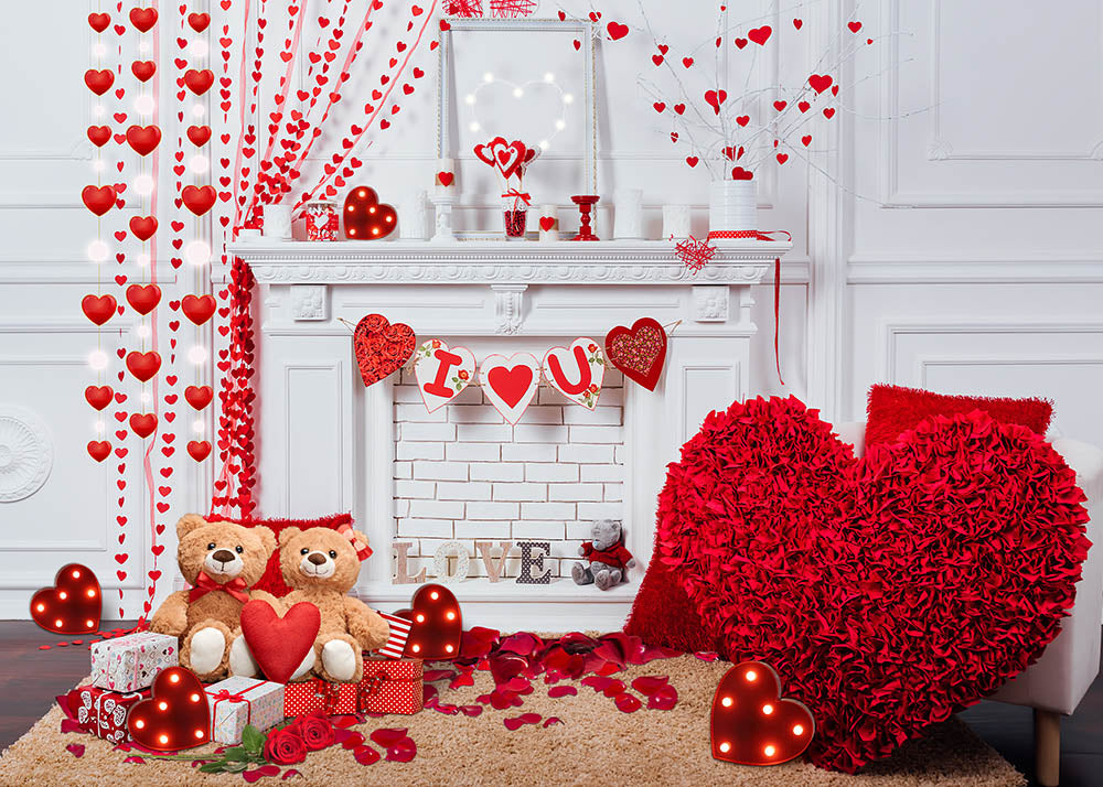 Avezano Love Rose Backdrop For Valentine&