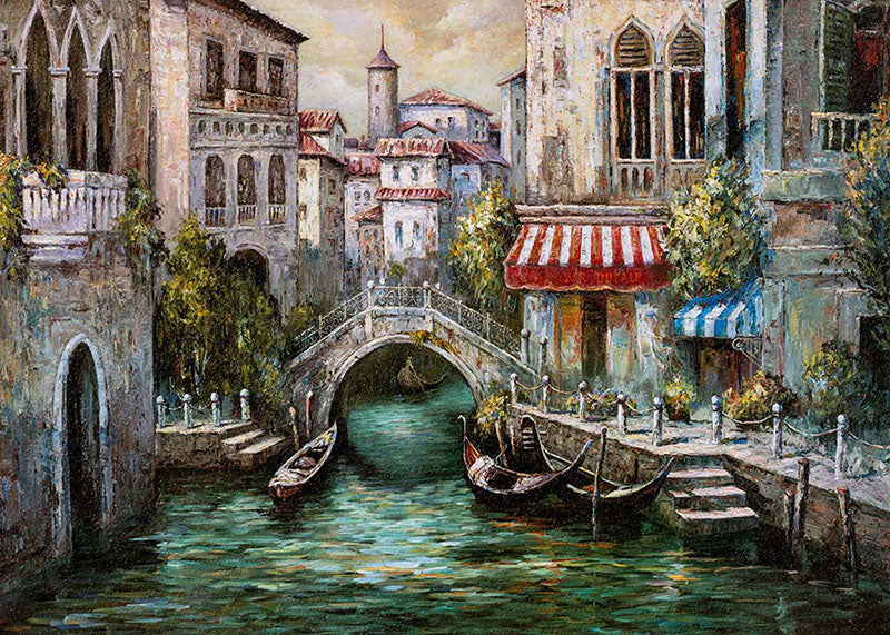 Avezano Town Bridge Oil Painting Photography Background-AVEZANO