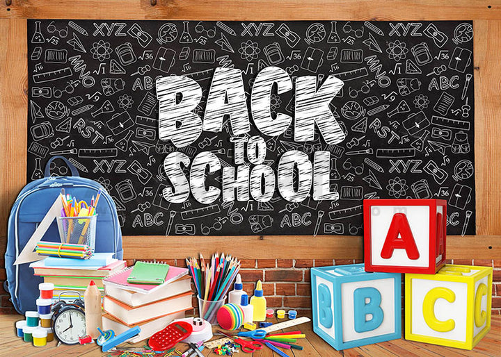Avezano Blackboard Schoolbag Photography Backdrop For Back To School-AVEZANO