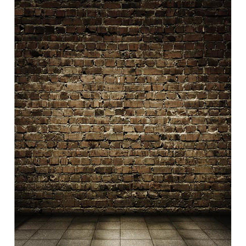 Avezano Brown Do Old Brick Wall Texture Backdrop With Square Stone Floor For Portrait Photography-AVEZANO