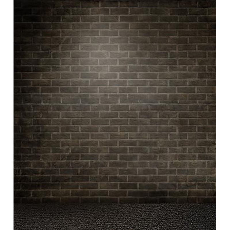 Avezano Charcoal Grey Brick Wall Texture Backdrop With Floor For Portrait Photography-AVEZANO