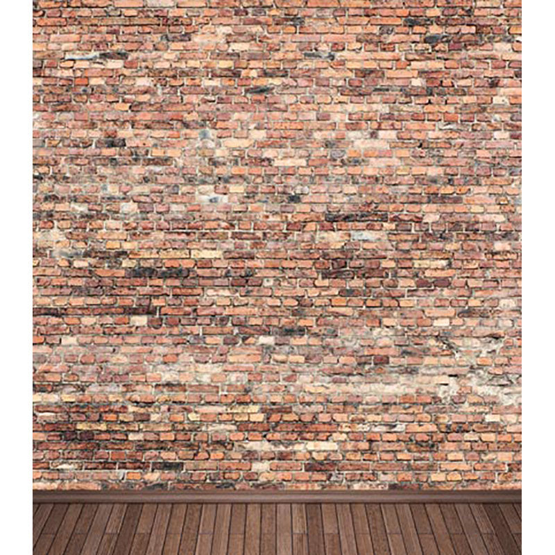 Avezano Brick Wall Texture Backdrop With Vertical Version Wood Floor For Photography-AVEZANO