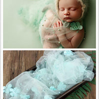 Avezano Newborn Floral Pearl Mesh Wrap Photography Props