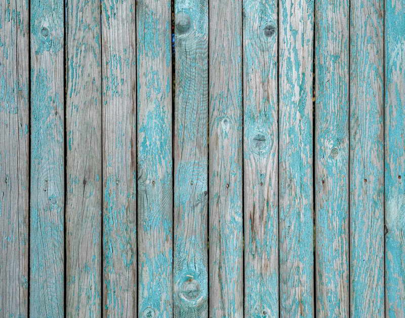 Avezano Peeled Blue Painted Wood Planks Rubber Floor Mat
