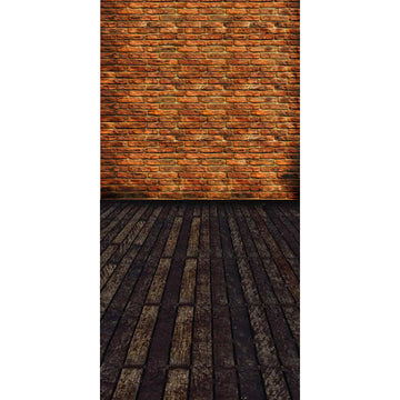 Avezano Brick Wall Texture Backdrop With Long Vertical Version Wood Floor For Photography-AVEZANO