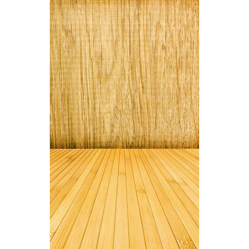 Avezano Yellow Wood Siding Wall Texture Photo Backdrop With Wood Floor-AVEZANO