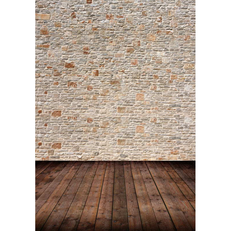 Avezano Old Brick Wall Texture Backdrop For Photography With Vertical Version Wood Floor-AVEZANO