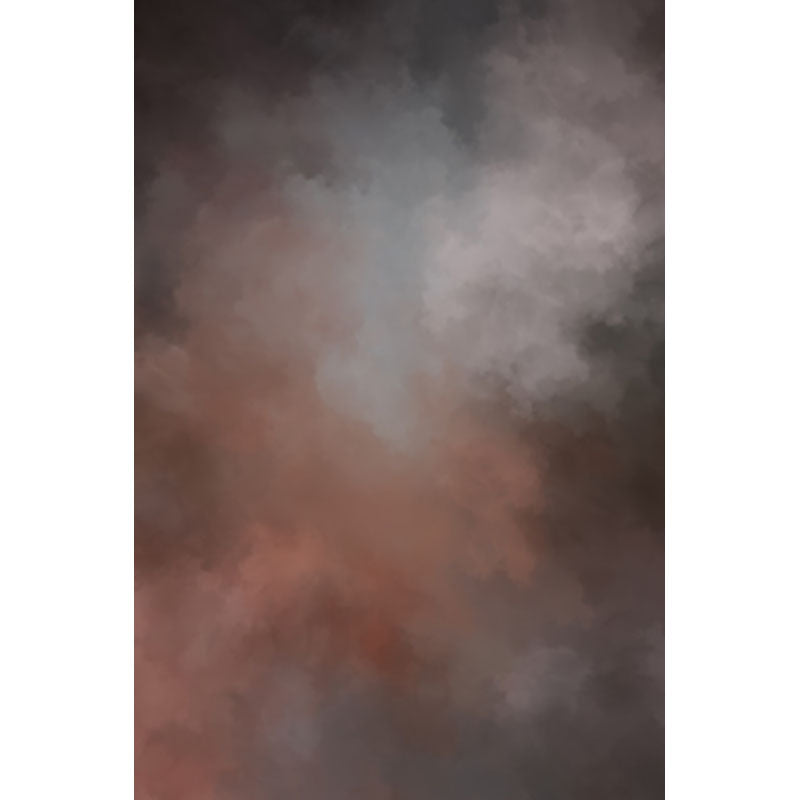 Avezano Artistic Abstract Orange And Grey Mist Texture Backdrop For Portrait Photography-AVEZANO