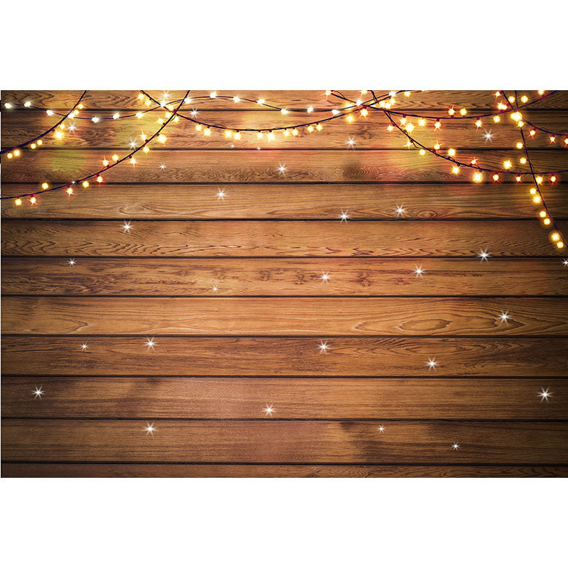 Avezano Wood Floor Texture Backdrop With Warm Light Strip Lights for Photography-AVEZANO