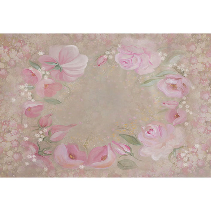 Avezano Watercolour Pink Flowers Floral Backdrop For Photography-AVEZANO