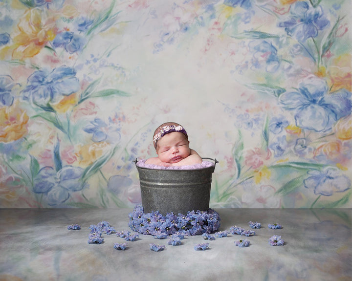 Avezano Handpainted Floral Photography Backdrop-AVEZANO