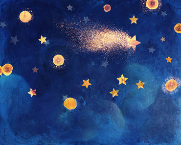 Avezano Handpainted Blue Sky And Stars Baby Photography Backdrop