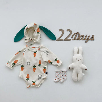 Avezano Baby Bodysuit with Carrot Print Outfits Photography Props