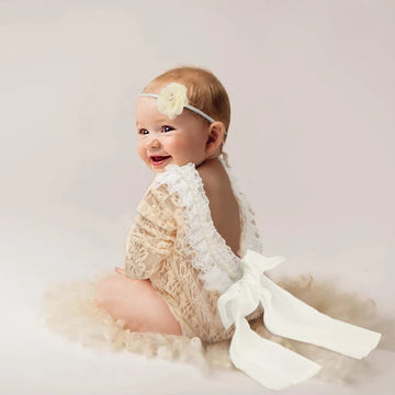 Avezano Baby Photo Shoot Lace Onesie 2-piece Outfits Set