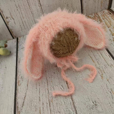 Avezano Newborn Long Fluffy Little Rabbit Hat Photography Props