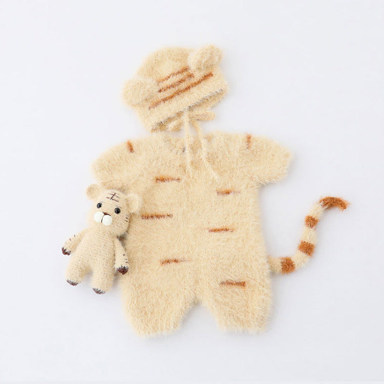 Avezano Newborn Baby Tiger Outfits Photography Costumes Photo Props Set + Tiger Toys