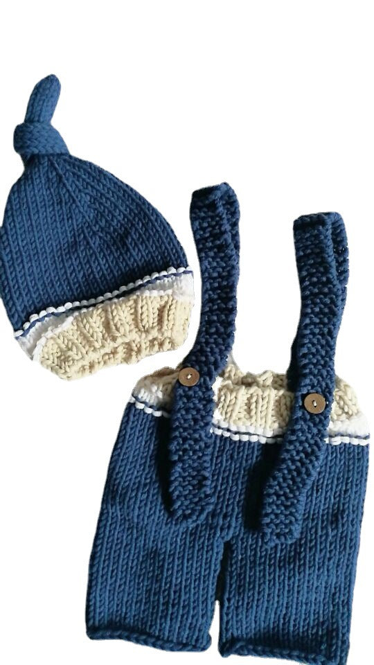 Avezano Outfits Newborn Baby Sweater Children's Set Hand-Knitted Wool